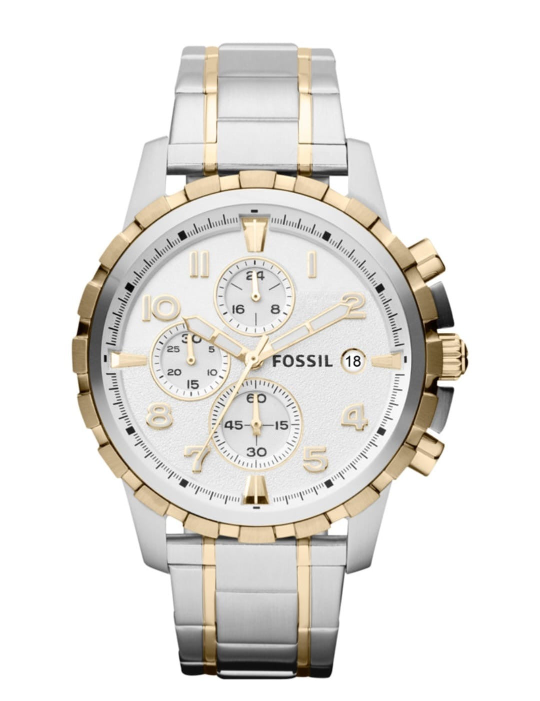 Fossil Men´s Chronograph Dean Two-Tone Stainslee Steel Bracelet Watch