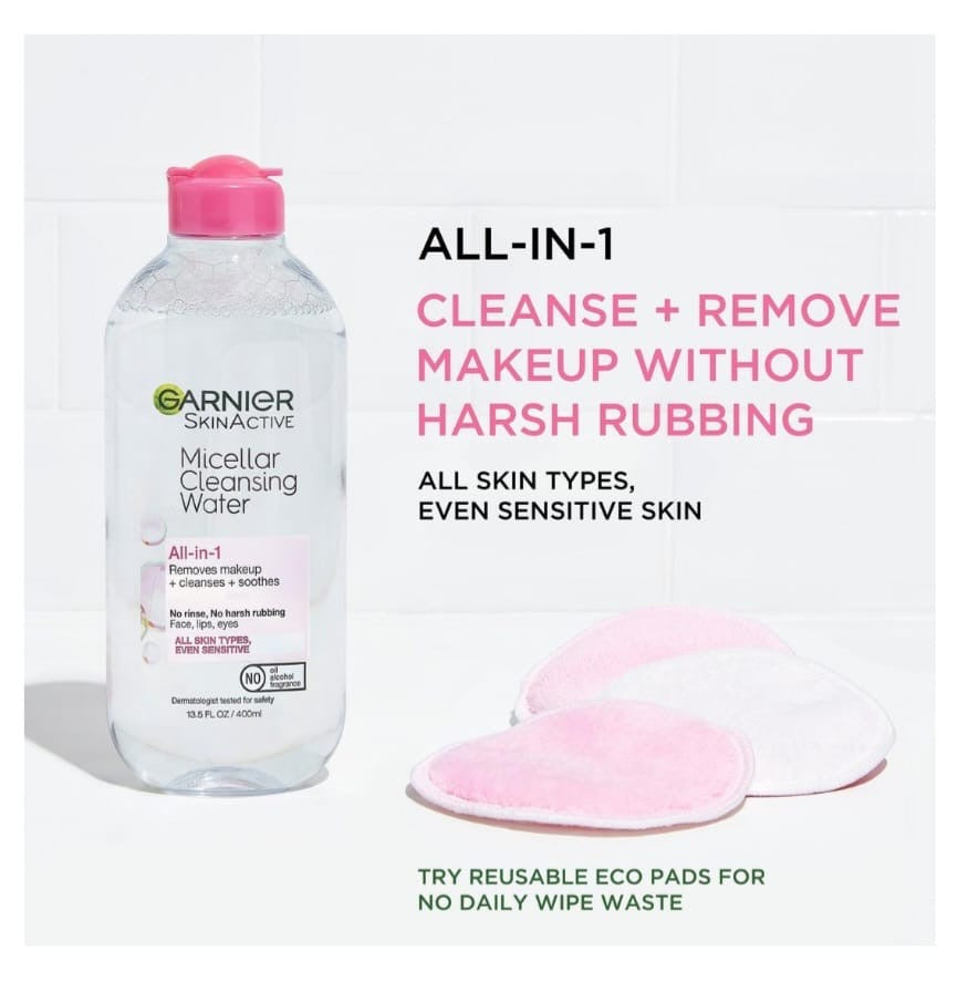 Agua Micelar limpieza Garnier Skin Active  All in 1 ( all types of skin)